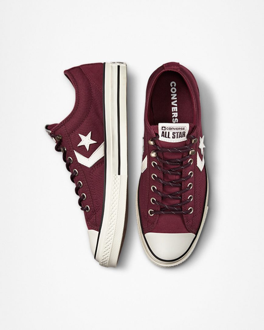 Men's Converse Star Player 76 Retro Hike Low Top Shoes Deep Burgundy / Black | AU 4C065R